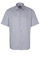 ETERNA KORTE MOUW OVERHEMD MODERN FIT TWILL BLAUW PRINT