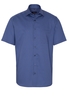 ETERNA KORTE MOUW OVERHEMD MODERN FIT TWILL BLAUW PRINT