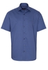 ETERNA KORTE MOUW OVERHEMD MODERN FIT TWILL BLAUW PRINT
