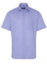 ETERNA KORTE MOUW OVERHEMD MODERN FIT TWILL BLAUW/WIT PRINT