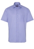 ETERNA KORTE MOUW OVERHEMD MODERN FIT TWILL BLAUW/WIT PRINT