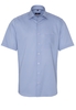 ETERNA KORTE MOUW OVERHEMD MODERN FIT TWILL GEEL/BLAUW PRINT