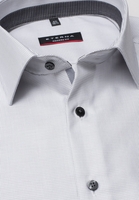 ETERNA KORTE MOUW OVERHEMD MODERN FIT TWILL GRIJS MET RELIËF