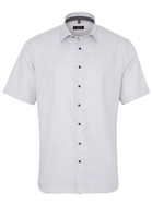 ETERNA KORTE MOUW OVERHEMD MODERN FIT TWILL GRIJS MET RELIËF
