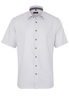 ETERNA KORTE MOUW OVERHEMD MODERN FIT TWILL GRIJS MET RELIËF