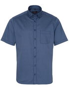 ETERNA KORTE MOUW OVERHEMD MODERN FIT TWILL MARINEBLAUW PRINT