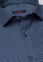 ETERNA KORTE MOUW OVERHEMD MODERN FIT TWILL MARINEBLAUW PRINT