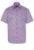 ETERNA KORTE MOUW OVERHEMD MODERN FIT TWILL ROOD/BLAUW PRINT