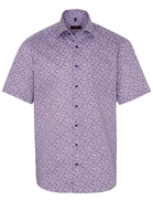 ETERNA KORTE MOUW OVERHEMD MODERN FIT TWILL ROOD/BLAUW PRINT