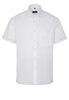 ETERNA KORTE MOUW OVERHEMD REGULAR FIT POPELINE WIT UNI