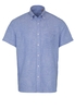 ETERNA KORTE MOUW OVERHEMD REGULAR FIT UPCYCLING SHIRT BLAUW UNI