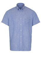 ETERNA KORTE MOUW OVERHEMD REGULAR FIT UPCYCLING SHIRT BLAUW UNI