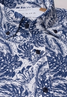 ETERNA KORTE MOUW OVERHEMD REGULAR FIT UPCYCLING SHIRT BLAUW/WIT PRINT