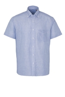 ETERNA KORTE MOUW OVERHEMD REGULAR FIT UPCYCLING SHIRT LICHTBLAUW /