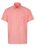 ETERNA KORTE MOUW OVERHEMD REGULAR FIT UPCYCLING SHIRT LINNEN PERZIK