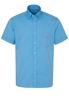 ETERNA KORTE MOUW OVERHEMD REGULAR FIT UPCYCLING SHIRT OXFORD TURKOOIS