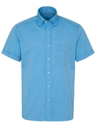 ETERNA KORTE MOUW OVERHEMD REGULAR FIT UPCYCLING SHIRT OXFORD TURKOOIS