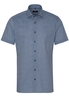 ETERNA KORTE MOUW OVERHEMD SLIM FIT PINPOINT MARINEBLAUW PRINT