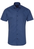 ETERNA KORTE MOUW OVERHEMD SLIM FIT POPELINE BLAUW/WIT PRINT