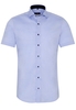 ETERNA KORTE MOUW OVERHEMD SLIM FIT STRETCH BLAUW UNI