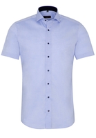 ETERNA KORTE MOUW OVERHEMD SLIM FIT STRETCH BLAUW UNI