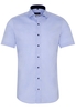 ETERNA KORTE MOUW OVERHEMD SLIM FIT STRETCH BLAUW UNI