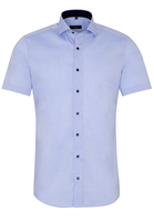 ETERNA KORTE MOUW OVERHEMD SLIM FIT STRETCH BLAUW UNI