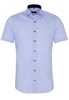ETERNA KORTE MOUW OVERHEMD SLIM FIT STRETCH BLAUW UNI