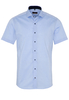 ETERNA KORTE MOUW OVERHEMD SLIM FIT STRETCH BLAUW UNI