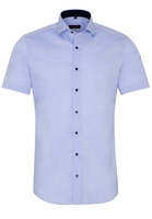 ETERNA KORTE MOUW OVERHEMD SLIM FIT STRETCH BLAUW UNI