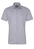 ETERNA KORTE MOUW OVERHEMD SLIM FIT TWILL BLAUW PRINT