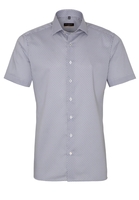 ETERNA KORTE MOUW OVERHEMD SLIM FIT TWILL BLAUW PRINT