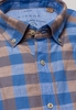 ETERNA KORTE MOUW OVERHEMD SLIM FIT UPCYCLING SHIRT BLAUW/GRIJS GERUIT