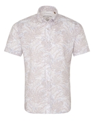 ETERNA KORTE MOUW OVERHEMD SLIM FIT UPCYCLING SHIRT LINNEN BEIGE /