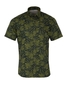 ETERNA KORTE MOUW OVERHEMD SLIM FIT UPCYCLING SHIRT LINNEN GROEN PRINT