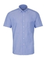 ETERNA KORTE MOUW OVERHEMD SLIM FIT UPCYCLING SHIRT OXFORD BLAUW UNI