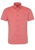 ETERNA KORTE MOUW OVERHEMD SLIM FIT UPCYCLING SHIRT OXFORD ORANJE ROOD