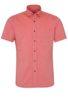 ETERNA KORTE MOUW OVERHEMD SLIM FIT UPCYCLING SHIRT OXFORD ORANJE ROOD
