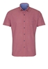 ETERNA KORTE MOUW OVERHEMD SLIM FIT UPCYCLING SHIRT OXFORD ROOD/BLAUW