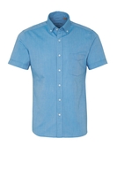 ETERNA KORTE MOUW OVERHEMD SLIM FIT UPCYCLING SHIRT OXFORD TURKOOIS