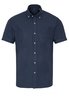 ETERNA KORTE MOUW OVERHEMD SLIM FIT UPCYCLING SHIRT TWILL JEANS BLAUW