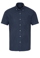 ETERNA KORTE MOUW OVERHEMD SLIM FIT UPCYCLING SHIRT TWILL JEANS BLAUW