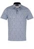 ETERNA KORTE MOUW POLOSHIRT SLIM FIT JERSEY GRIJS/BLAUW PRINT