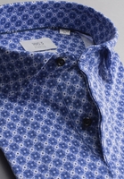 ETERNA KORTE MOUW POLOSHIRT SLIM FIT SOFT TAILORING JERSEY BLAUW PRINT