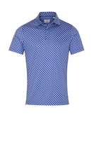 ETERNA KORTE MOUW POLOSHIRT SLIM FIT SOFT TAILORING JERSEY BLAUW PRINT