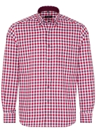 ETERNA LANGE ARM HEMD MODERN FIT OXFORD ROOD / WIT GERUIT