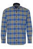 ETERNA LANGE ARM HEMD MODERN FIT POPELINE BLAUW / OLIVE GERUIT