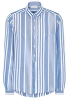 ETERNA LANGE MOUW BLOUSE MODERN CLASSIC BLAUW / WIT GESTREEPT