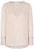 ETERNA LANGE MOUW BLOUSE MODERN CLASSIC BEIGE / WIT GESTREEPT