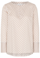 ETERNA LANGE MOUW BLOUSE MODERN CLASSIC BEIGE / WIT GESTREEPT